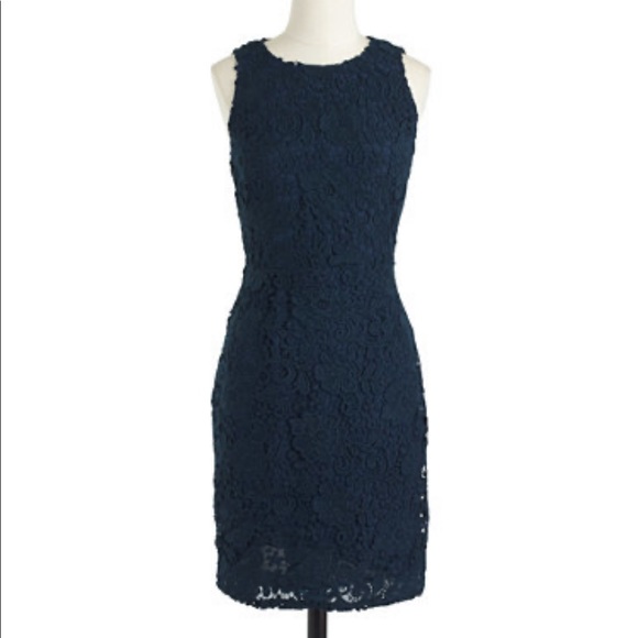 J. Crew Dresses & Skirts - SOLD Jcrew Navy Lace Dress- size 4 petite